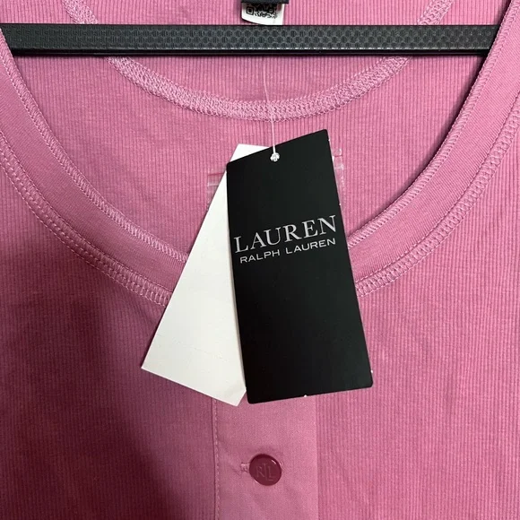 Lauren Ralph Lauren Women’s Stretch Cotton Long-Sleeve Tee in pink Size: Large - Picture 5 of 6